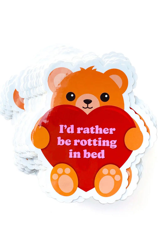 Rotting In Bed Teddy Bear Vinyl Sticker
