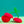 Load image into Gallery viewer, small silicone container shaped like cherries on a green stem. Blue background.
