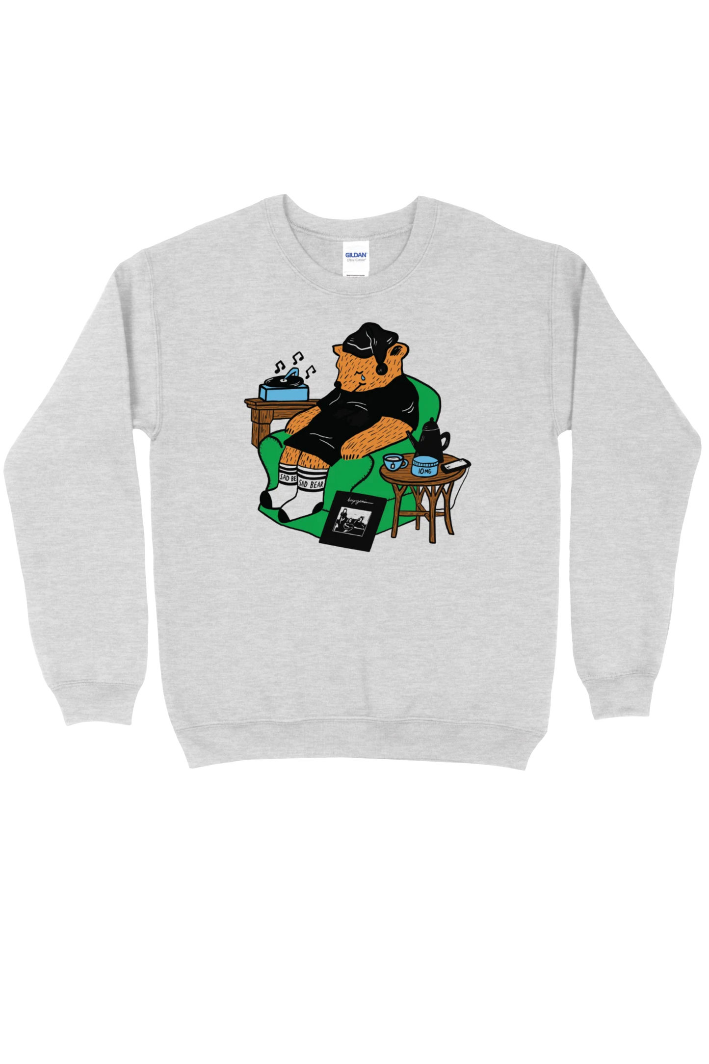 Sleepy Sad Time Bear Crewneck Sweatshirt