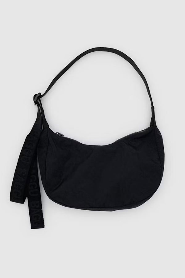 Small Nylon Crescent Bag - Black