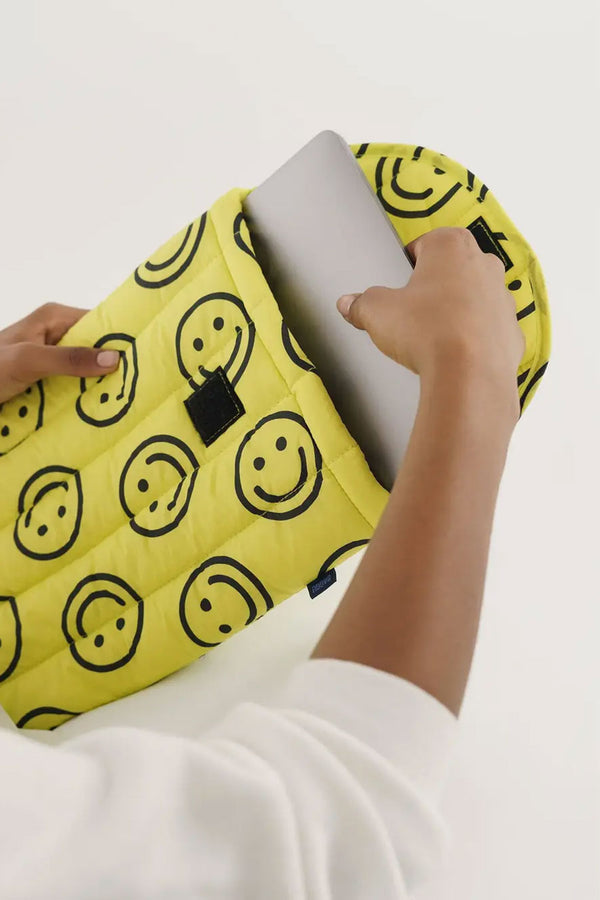 Puffy Laptop Sleeve 13"/14" - Yellow Happy