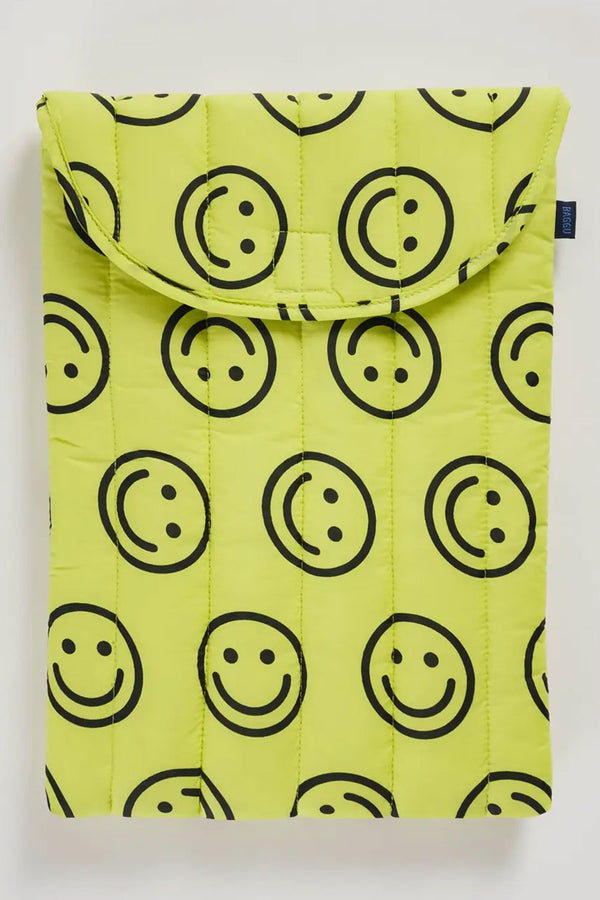 Puffy Laptop Sleeve 16" - Yellow Happy