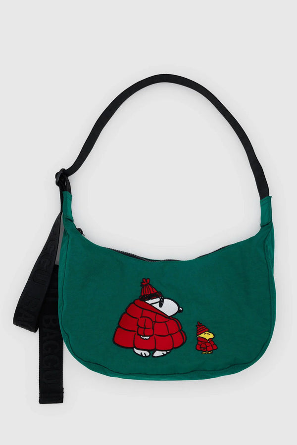 Medium Nylon Crescent Bag - Snoopy & Woodstock