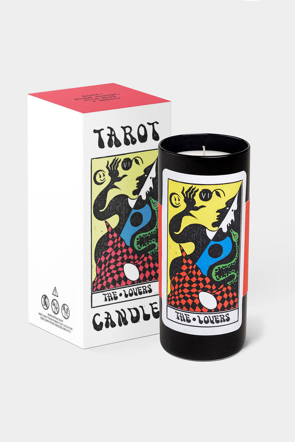 Tarot Lovers Candle - 6" Tall & 60 Hr Burn, Orange & Moss