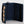 Load image into Gallery viewer, Interior of tri fold wallet. The interior is navy with a key loop. the outside design is a gingham pattern in navy, peach, and gold. White background.

