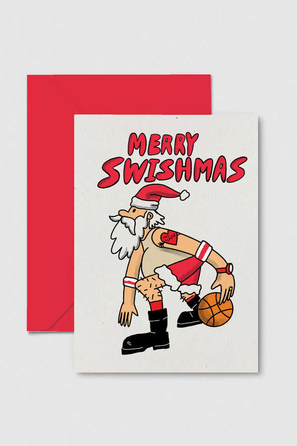 Basketball Santa Holiday Card