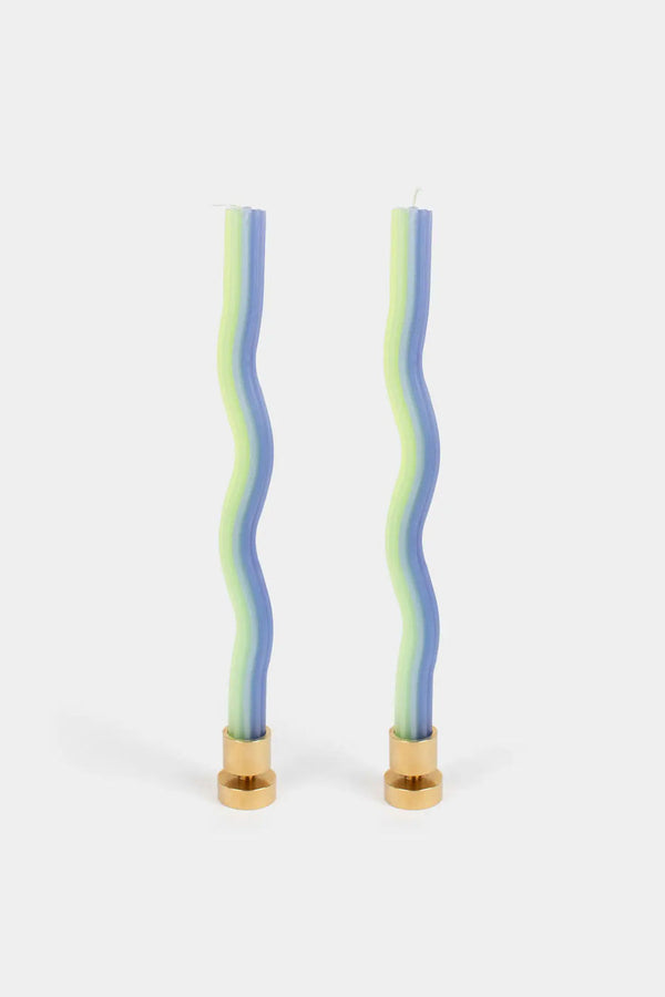 Wiggle Candles - Lav. & Green (2 Pack) - 11" Vibrant Tapers