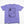 Load image into Gallery viewer, A purple t-shirt laying on a flat white background. The shirt&#39;s design is in purple ink with a checkerboard border and illustrations of clouds, smiley faces, tulips, stars, and rainbows. The text reads &quot;healing is hard.&quot;
