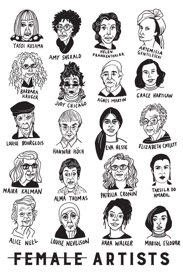 A close up view of the artists illustrated on the shirt. 