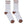 Load image into Gallery viewer, White pair of mid calf crew socks on a white background. The sicks have a brown tow and heel. The top of the socks have a brow stripe with the word Ferns spelled out in brown lettering. 
