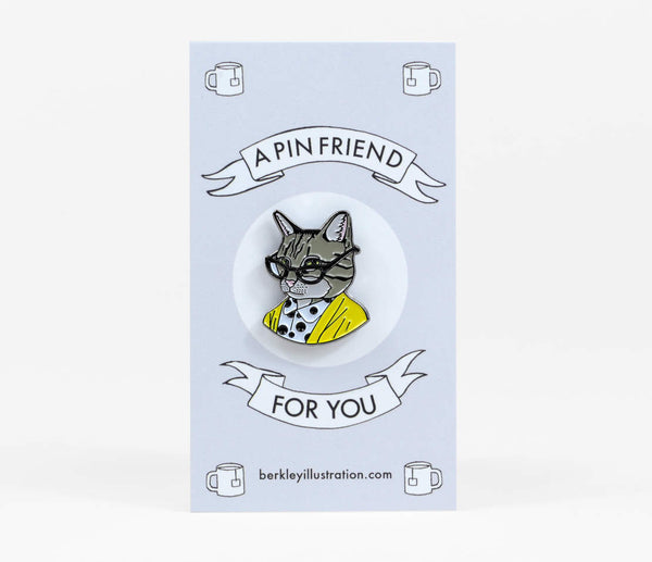 Tabby Cat Lady pin